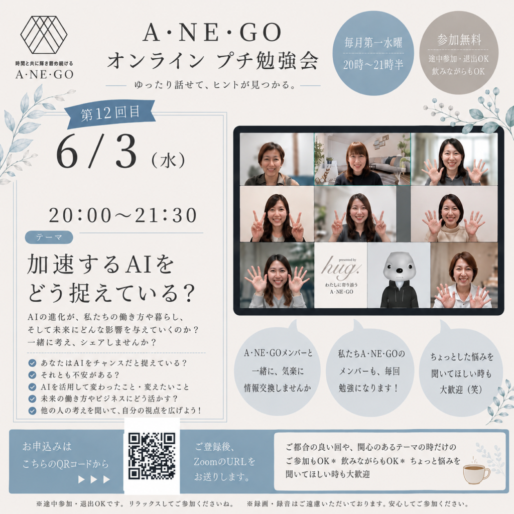 ６月のA・NE・GOオンラインプチ勉強会を開催します